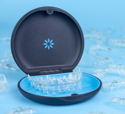 Invisalign aligners in carrying case