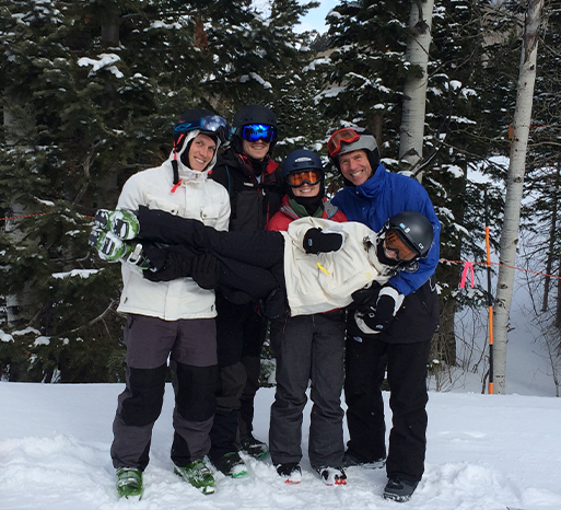 Doctor Fench and her family skiing