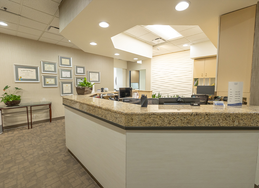 Dental office reception desk