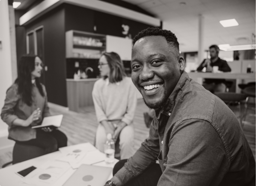 Man sharing bright smile after teeth whitening