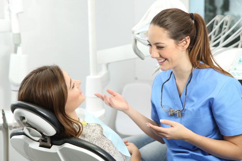patient at dental implant consultation